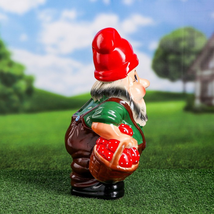 Садовая фигура "Гном с корзиной", микс, 39 см