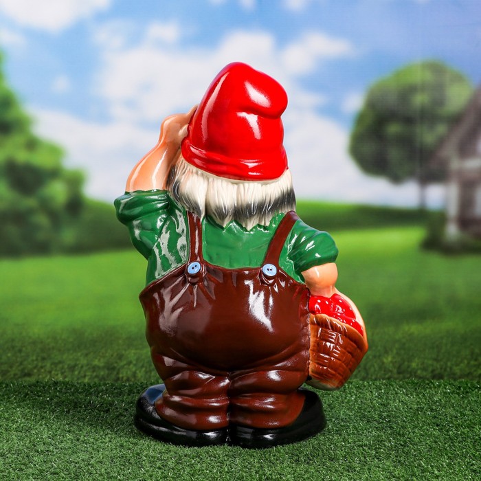 Садовая фигура "Гном с корзиной", микс, 39 см
