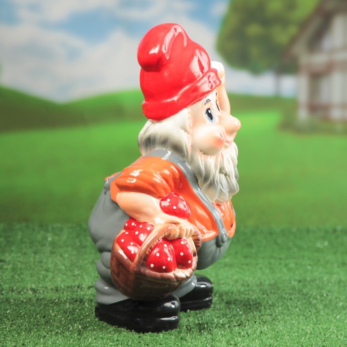 Садовая фигура "Гном с корзиной", микс, 39 см