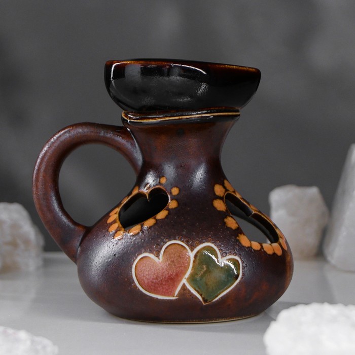 Аромалампа "Кувшин" сердечко, коричневая