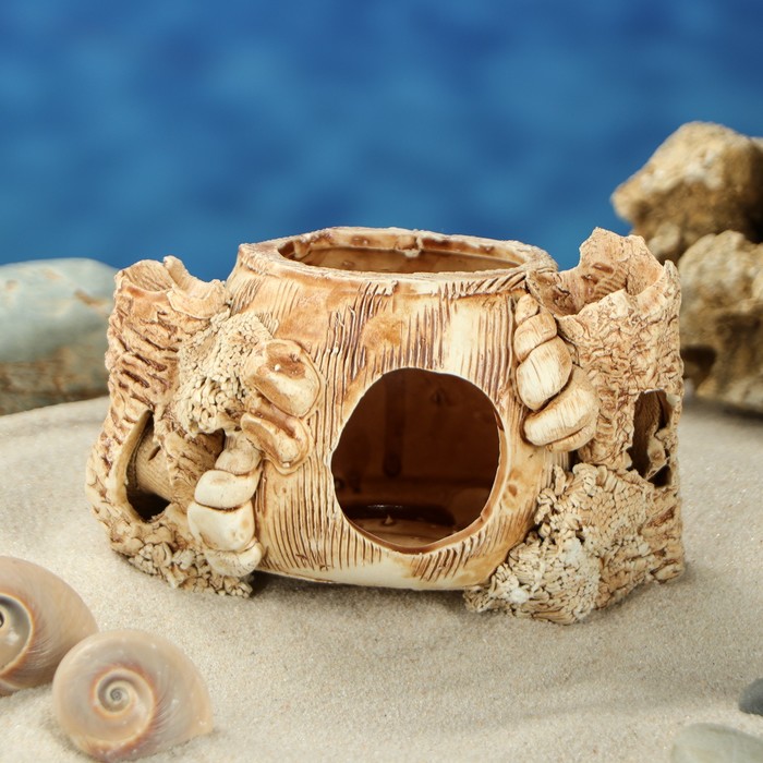 Декорации для аквариума "Бочка" малая, микс