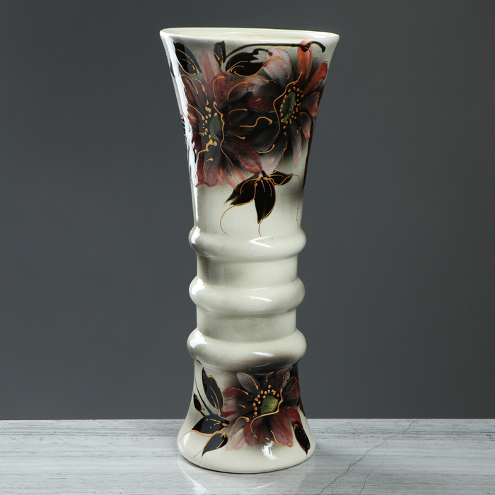 Ваза напольная "Тюльпан" бежевая, микс