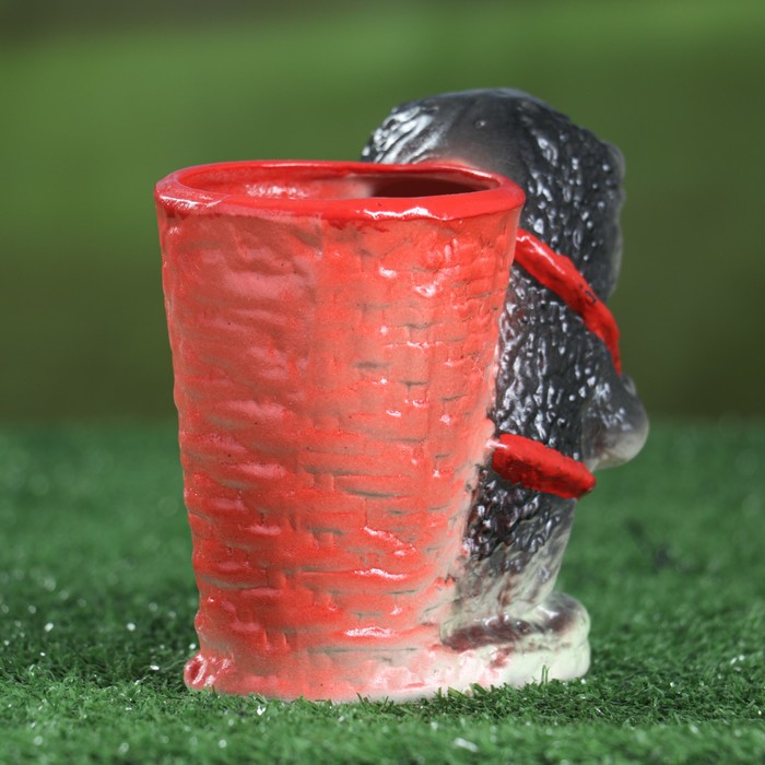 Фигурное кашпо "Ёж с корзинкой" микс