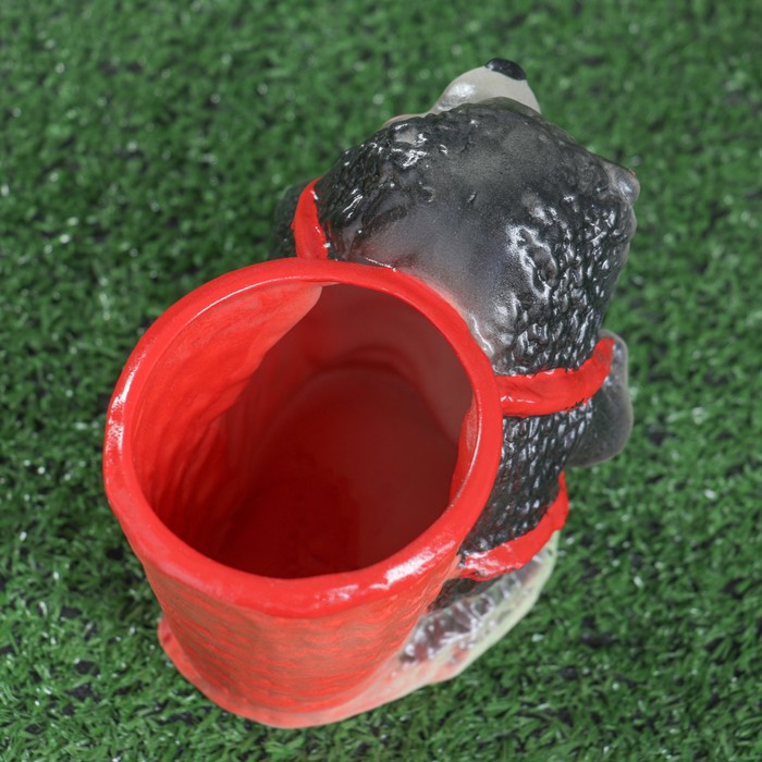 Фигурное кашпо "Ёж с корзинкой" микс