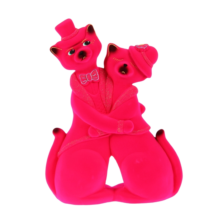 Копилка "Коты" пара в танго, розовая