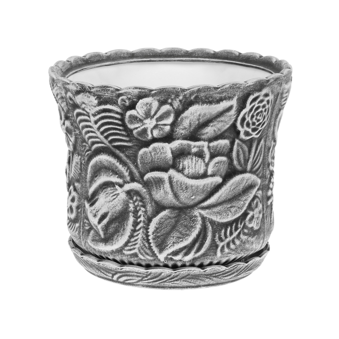 Кашпо ''Букет" большое, чёрно-белое, 11 л