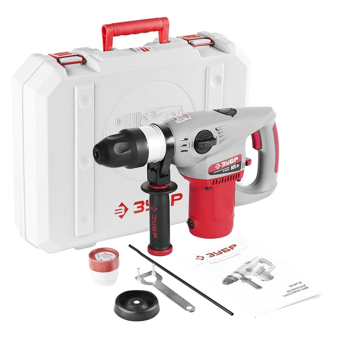 Перфоратор "ЗУБР" ЗП-805ЭК, SDS-plus, 3,8 Дж, 800 об/мин, 3000 уд/мин, 805 Вт, кейс