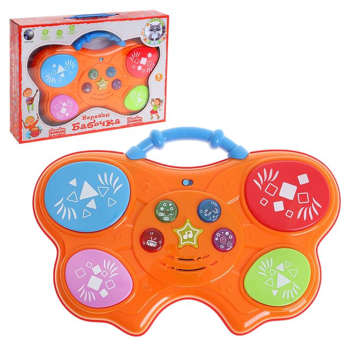 Игрушка музыкальная "Барабан-бабочка", световые и звуковые эффекты