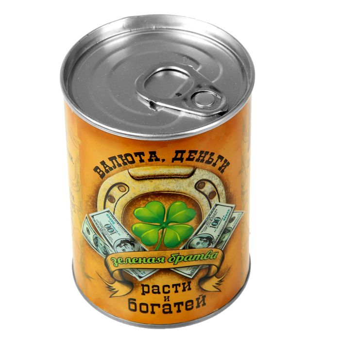 Растущая трава в консервной банке "Зеленая братва", клевер