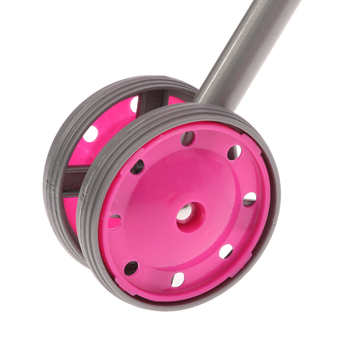 Коляска для кукол "Ромашка" с металлическим каркасом, пупс (высота 31,5 см.), сумка, цвета МИКС