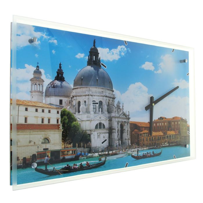 Часы настенные прямоугольные "Собор Санта-Мария в Венеции", 35х60 см микс