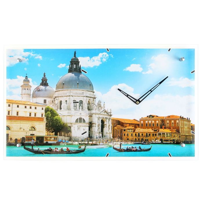Часы настенные прямоугольные "Собор Санта-Мария в Венеции", 35х60 см микс