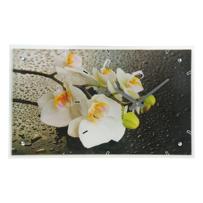 Часы настенные прямоугольные "Орхидея", 35х60 см