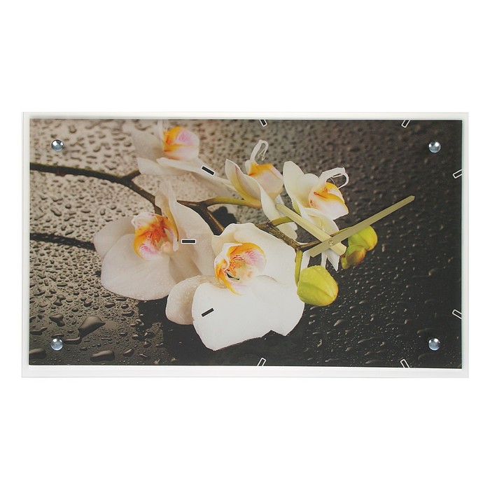 Часы настенные прямоугольные "Орхидея", 35х60 см