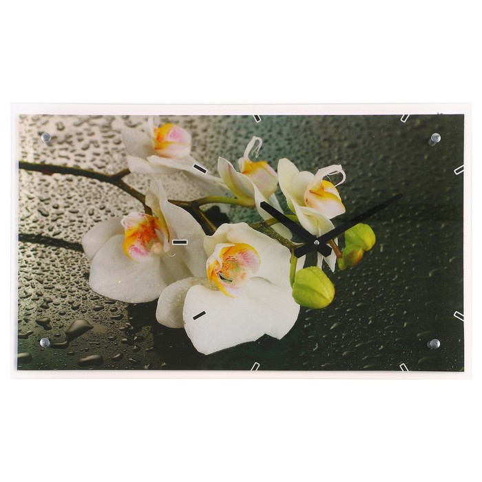 Часы настенные прямоугольные "Орхидея", 35х60 см