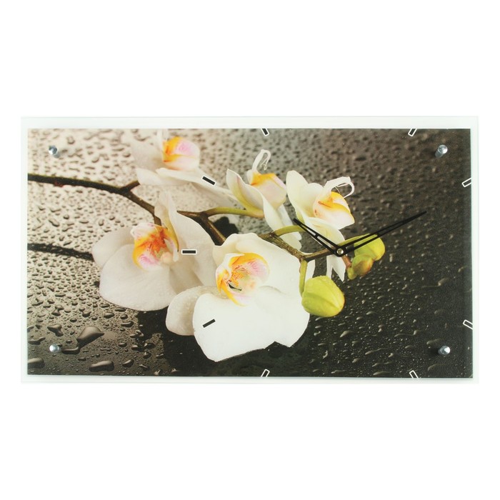 Часы настенные прямоугольные "Орхидея", 35х60 см
