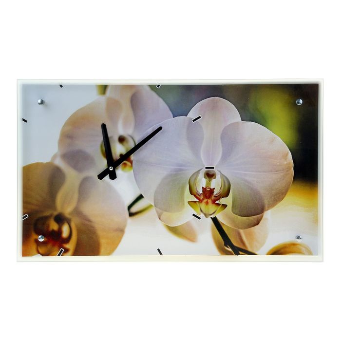 Часы настенные прямоугольные "Цветы", 35х60 см