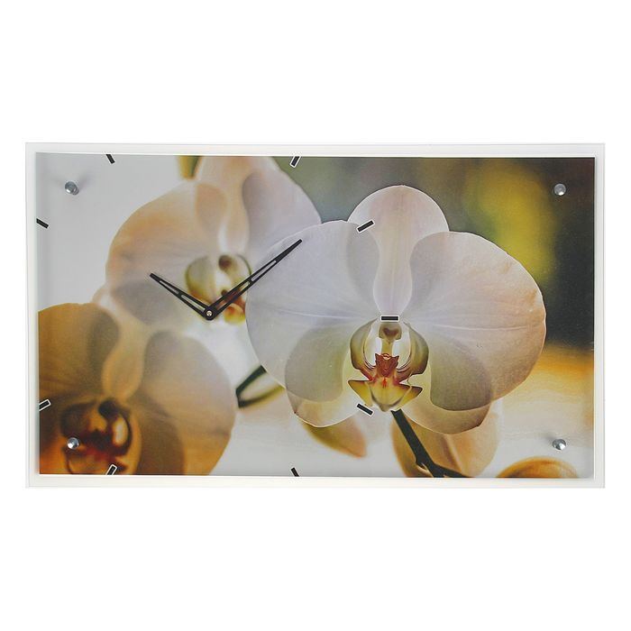 Часы настенные прямоугольные "Цветы", 35х60 см