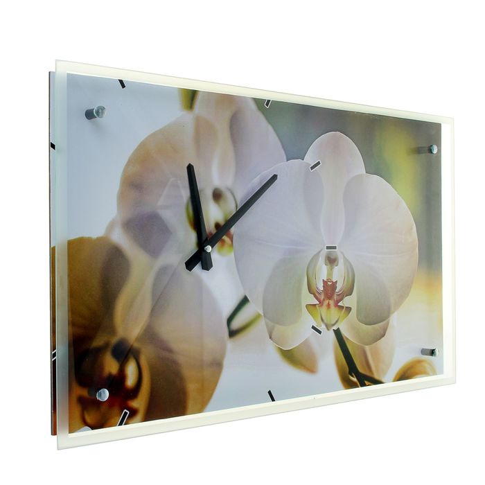 Часы настенные прямоугольные "Цветы", 35х60 см