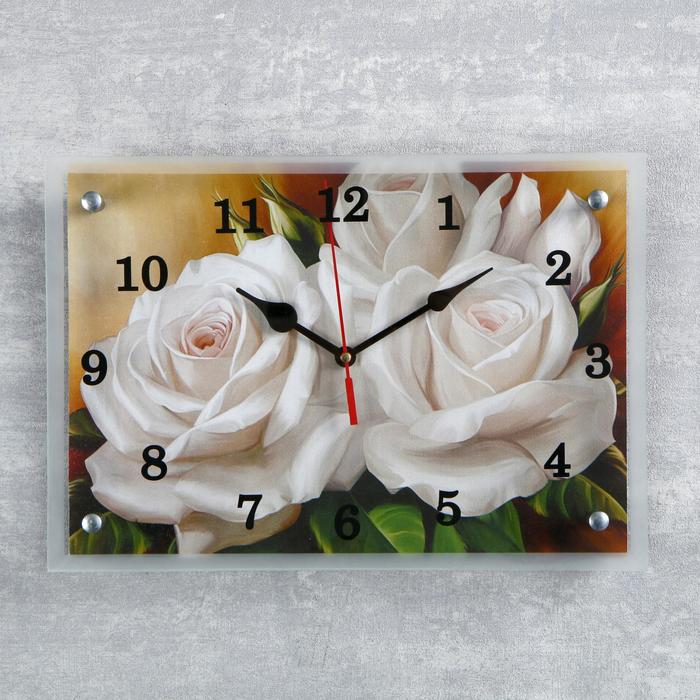 Часы-картина настенные, серия: Цветы, Цветы, 25х35 см часы настенные серия цветы бело сиреневые цветы 20х25 см