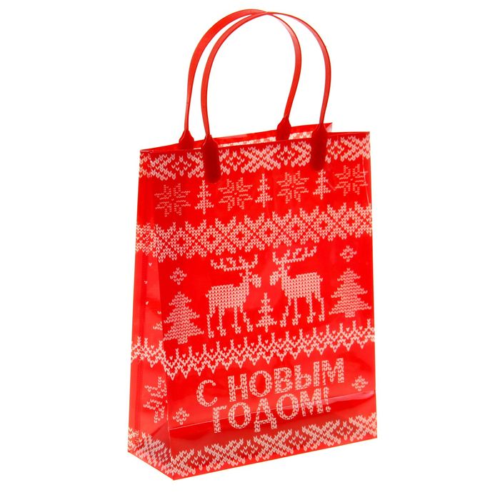 Пакет подарочный пластик «Вязаный», 18 × 23 см