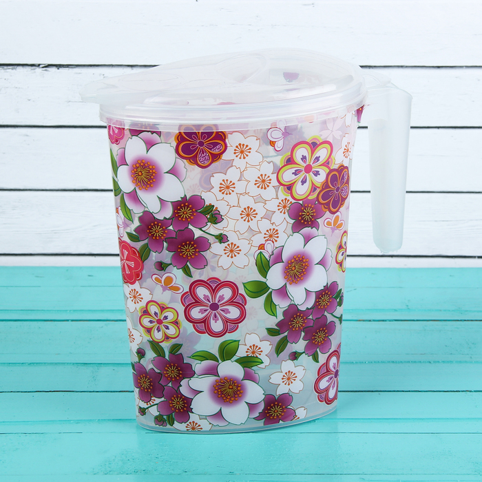 Банка для сыпучих продуктов 1,5 л "Цветочный сад" , цвета МИКС