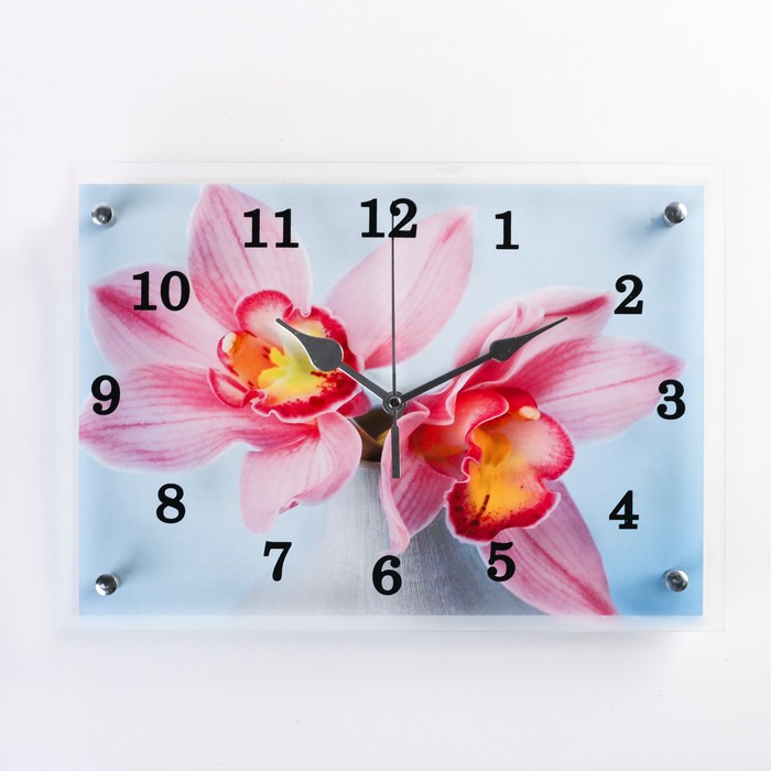 фото Часы настенные, серия: цветы, "цветы в вазе", 25х35 см, микс сюжет