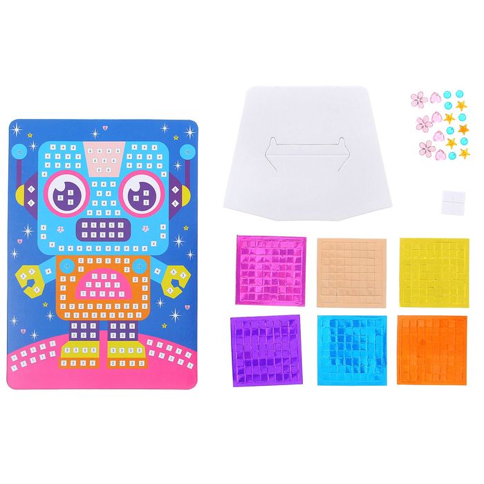 Мозаика стикерная с подставкой "Робот" фигурные элементы