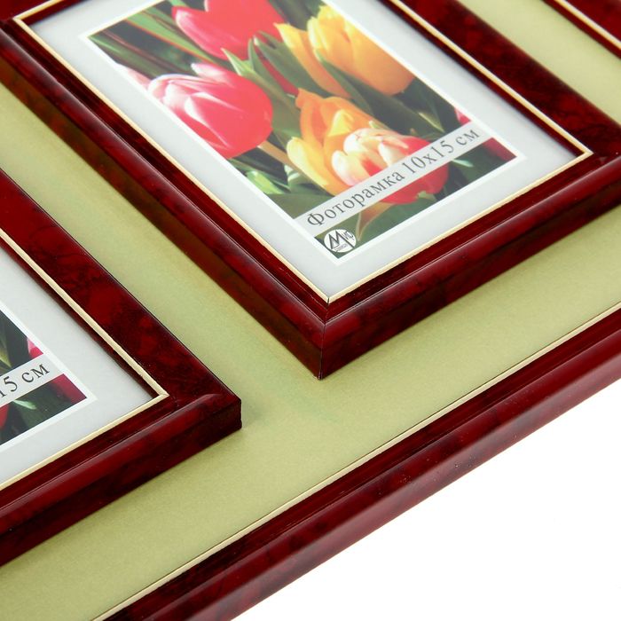 Фоторамка с двойным паспарту под фото 10х15 см, МИКС