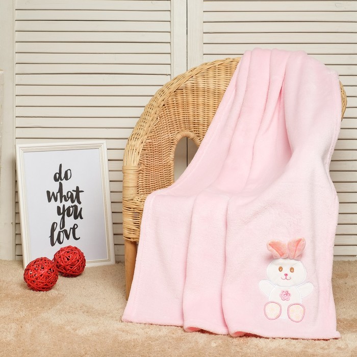 Плед для новорождённых "Этелька" Зайка пинк, размер 75х100 см