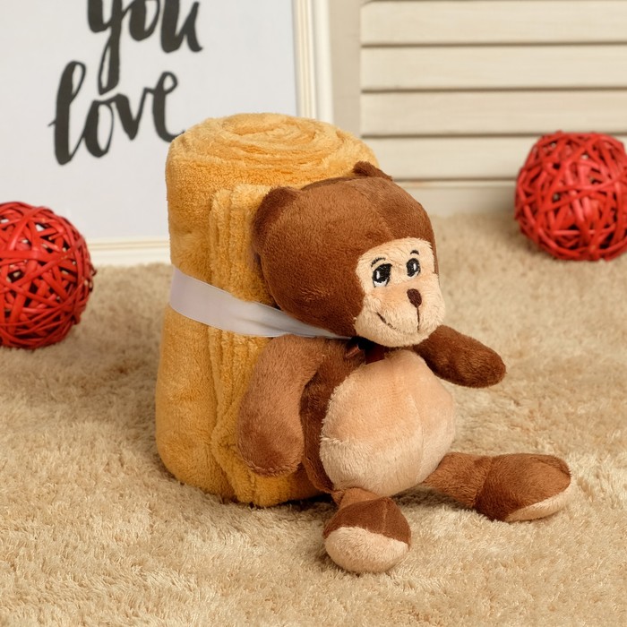 Набор подарочный для новорождённых "Этелька" 2 пр Медвежонок, размер 75х100 см