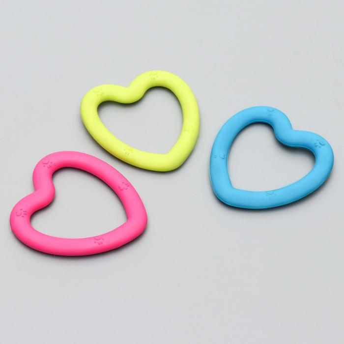 Игрушка жевательная "Сердце", TPR, 8 х 7,5 см, микс цветов