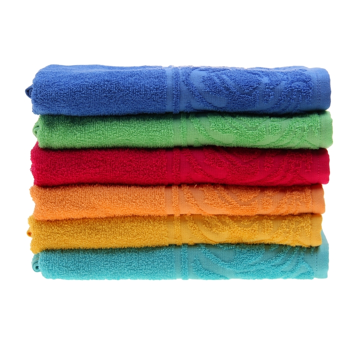 Полотенце махровое банное "Цветок", размер 70х130 см, 300 г/м2, цвет жёлтый