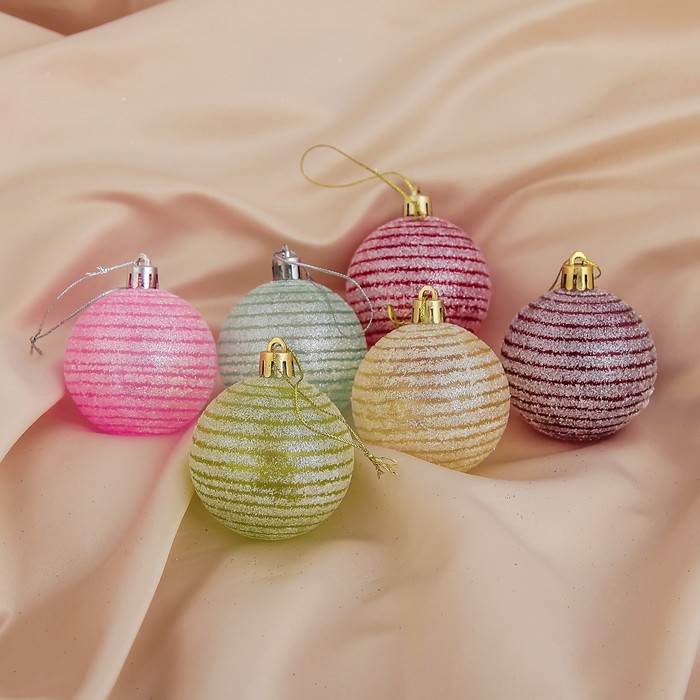 Новогодние шары "Волшебство" зимние тропинки (набор 6 шт.)