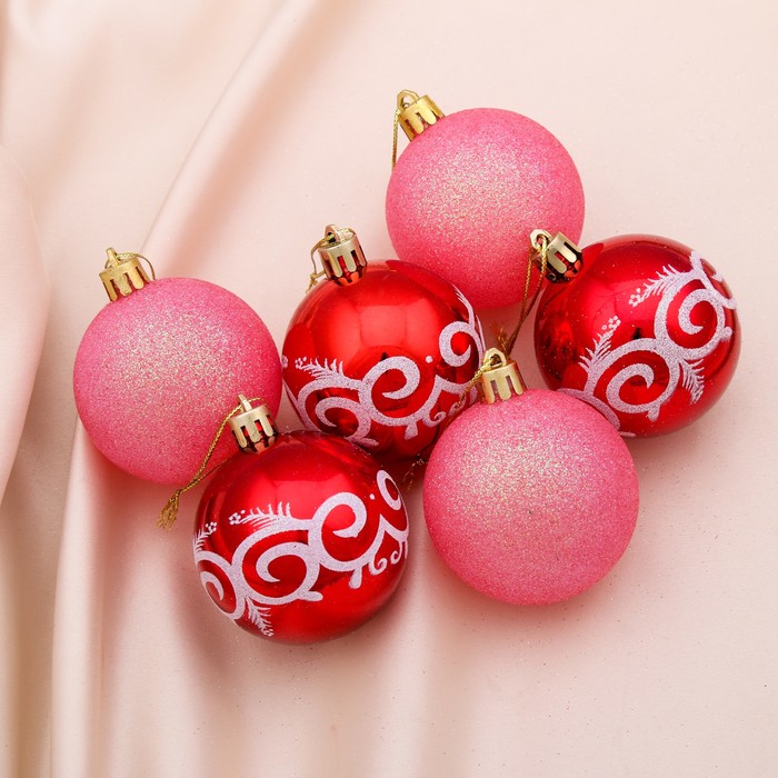 Новогодние шары "Зимний узор" (набор 6 шт.)