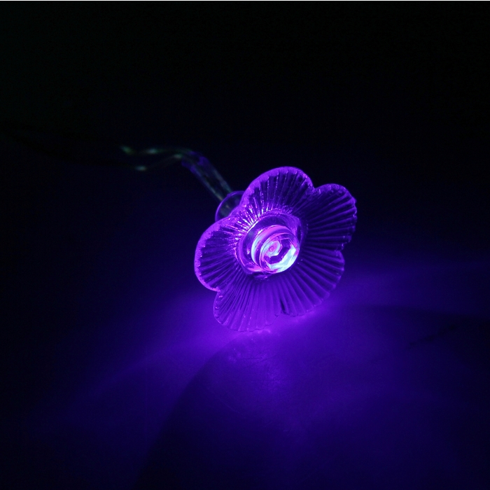 Гирлянда "Метраж" 5 м с насад. “Цветы”, Н.С. LED-20-220V,моргает, МУЛЬТИ