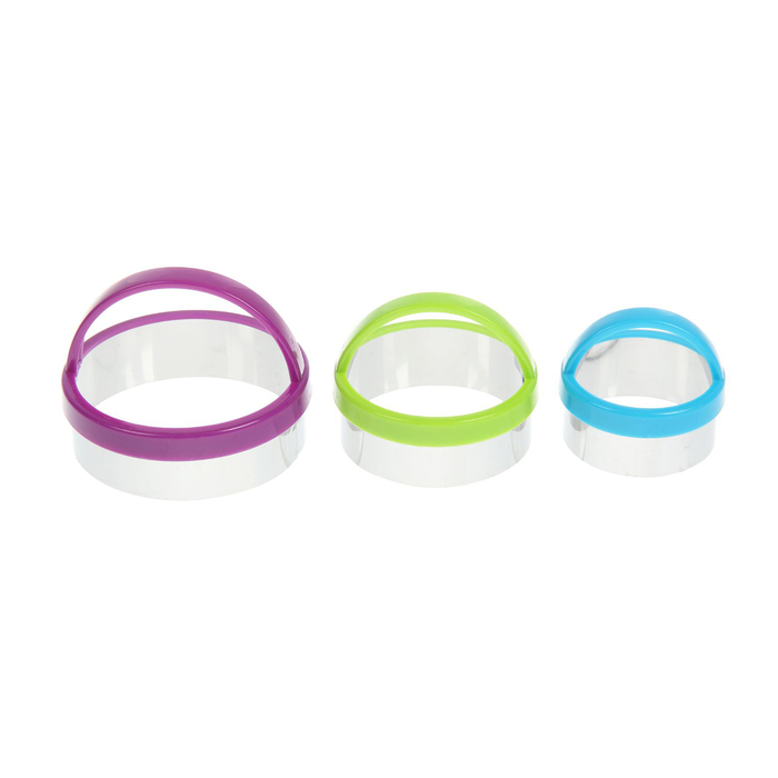 Набор форм для вырезания печенья 3 шт: d=7 см/5,5 см/4,5 см, цвет МИКС