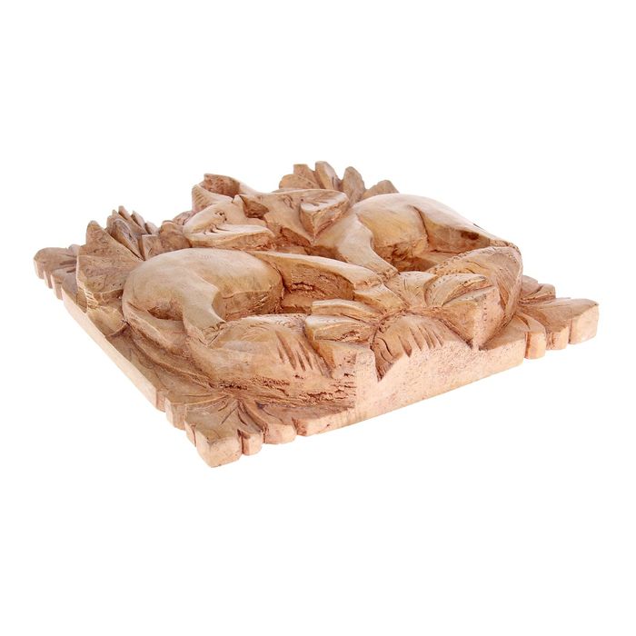 Панно декоративное "Два слона" 18х18х3 см