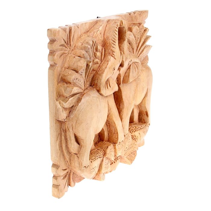 Панно декоративное "Два слона" 18х18х3 см