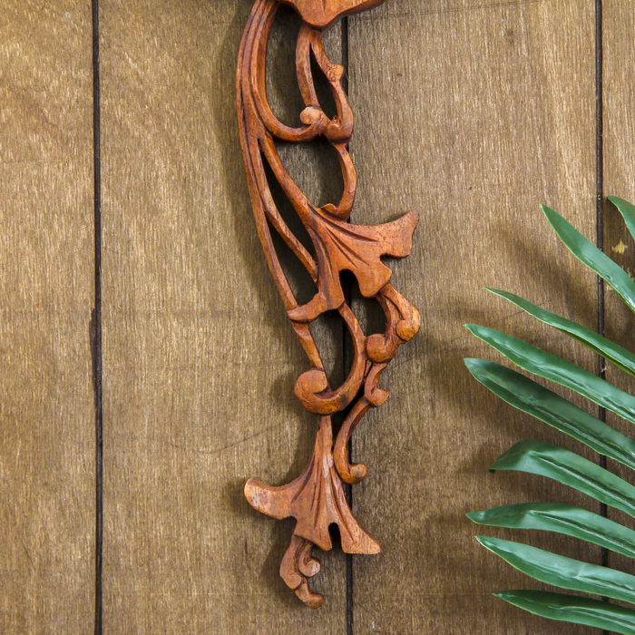 Панно декоративное "Плумерия" коричневый цвет 39х15х2 см