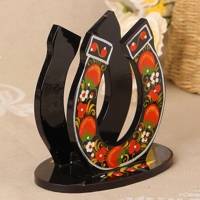 Салфетница «Подкова», 13×7×10 см, хохлома