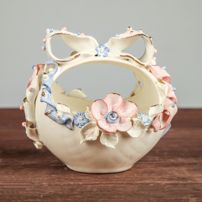 Конфетница "Лукошко" лепка, микс