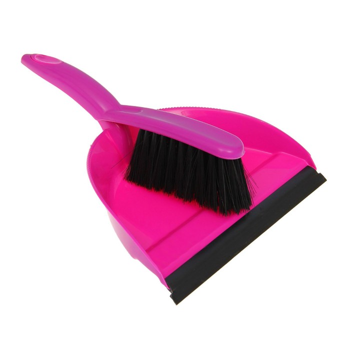 Набор для уборки "Клио", совок с кромкой и щетка-сметка, цвет МИКС