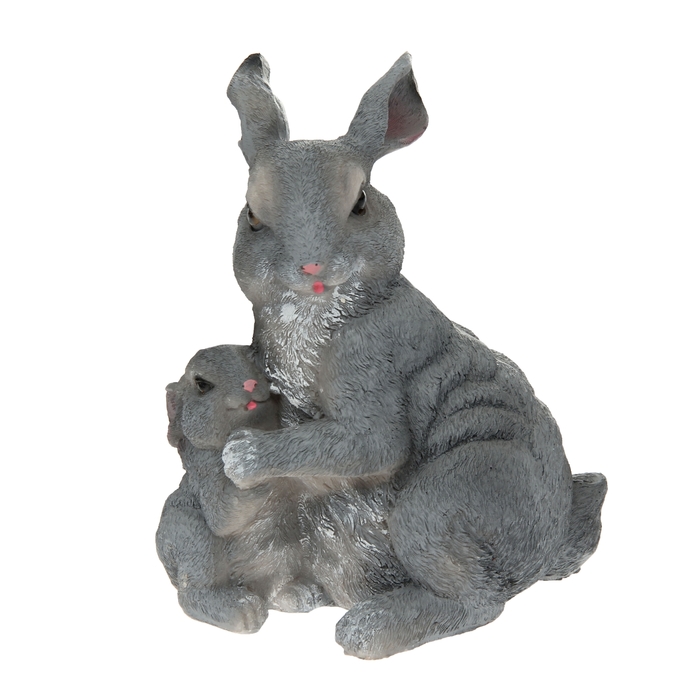 Садовая фигура "Зайчиха обнимает зайчонка"
