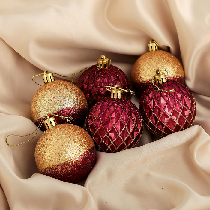 Новогодние шары "Сеточка" (набор 6 шт.), шоколадные
