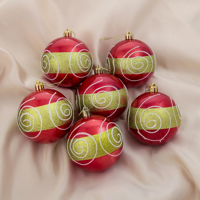 Новогодние шары "Завиток" (набор 6 шт.)
