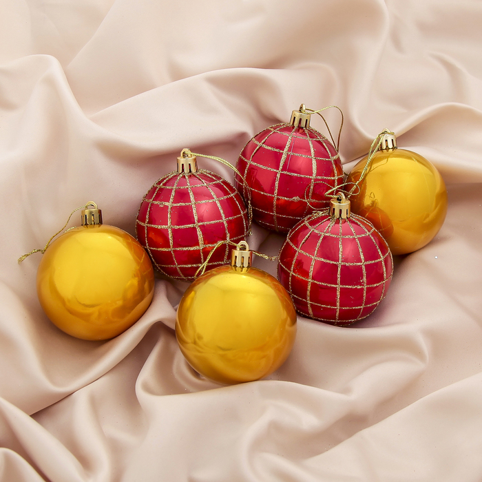 Новогодние шары "Золотой меридиан" (набор 6 шт.)