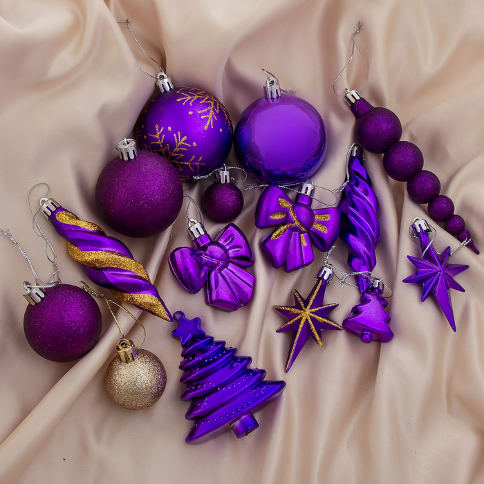 Ёлочные игрушки "Пурпурная ёлочка" (набор 35 шт.)