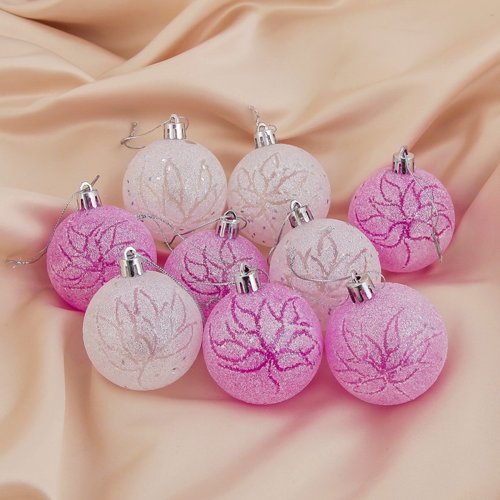 Новогодние шары "Волшебный иней" (набор 9 шт.)