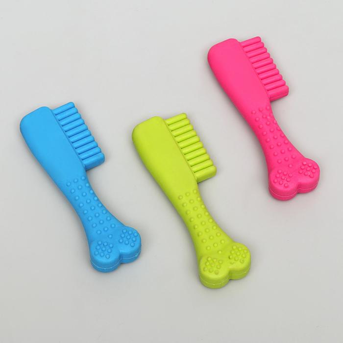 Игрушка жевательная "Расческа-кость", TPR, 14 см, микс цветов